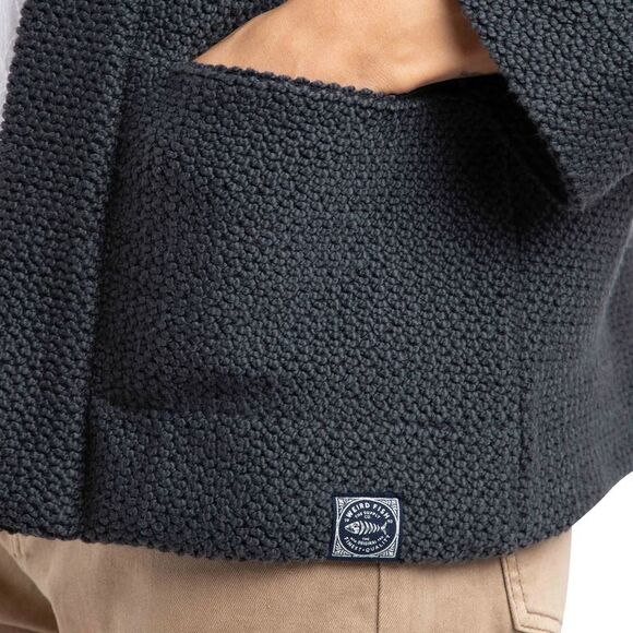 Weird Fish Womens/Ladies Santosh Macaroni Cropped Cardigan / Navy - Picture 5 of 5